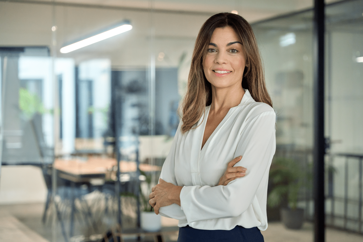 A dermatology account manager in an office